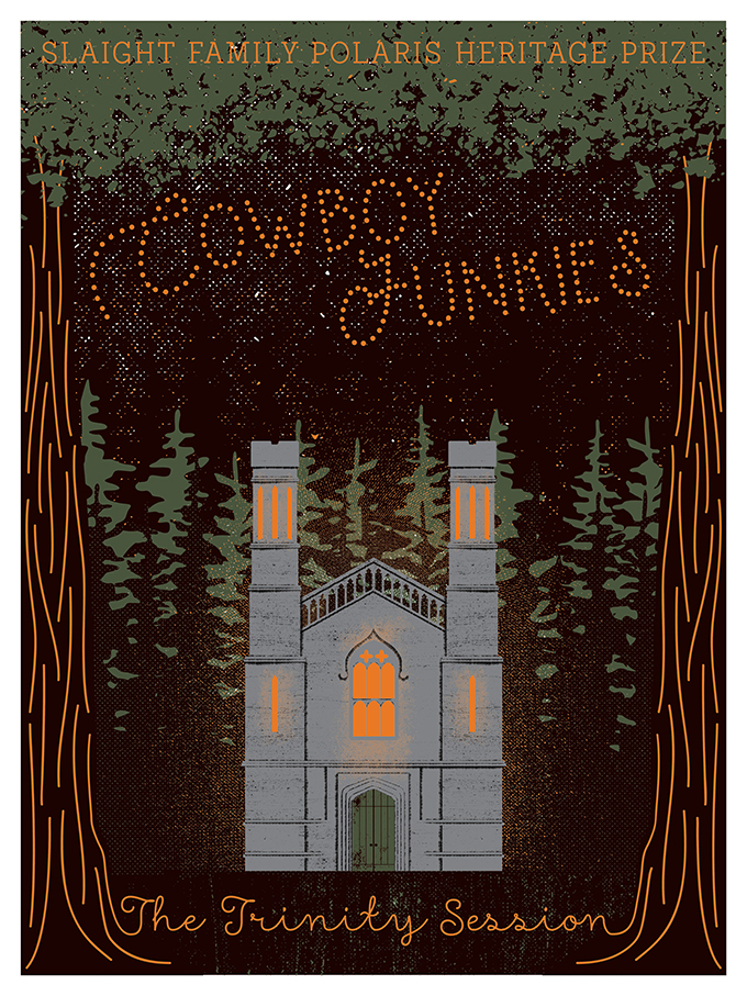 Cowboy Junkies' 2015 Slaight Family Polaris Heritage Prize poster designed by Jon Johnson