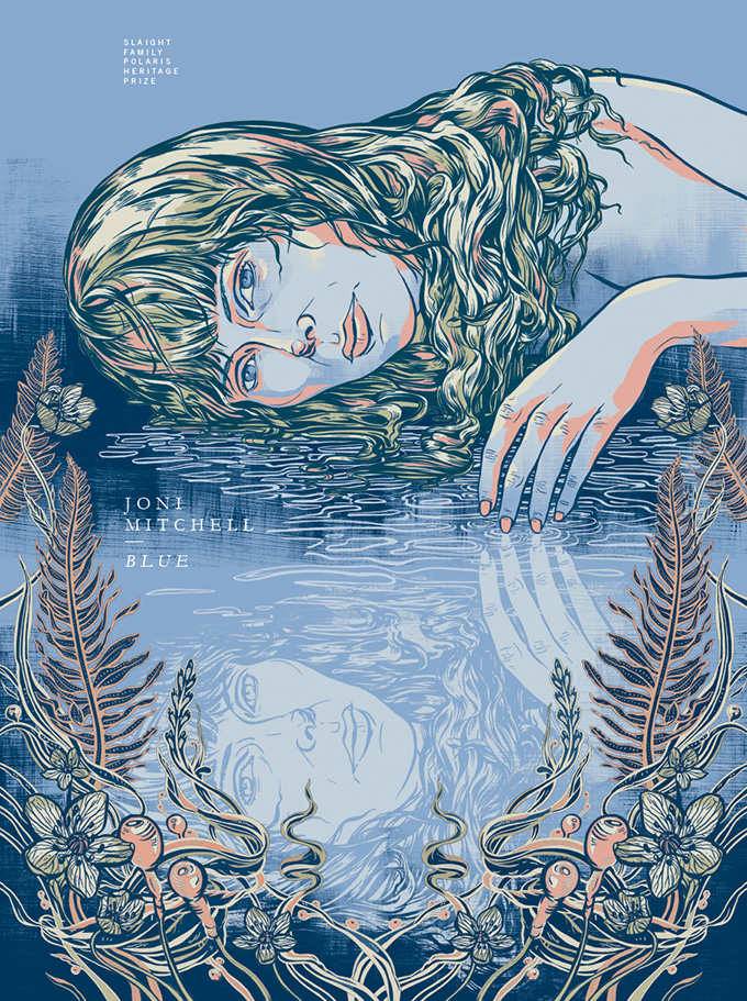 Joni Mitchell's 2015 Slaight Family Polaris Heritage Prize poster designed by Jacqui Oakley